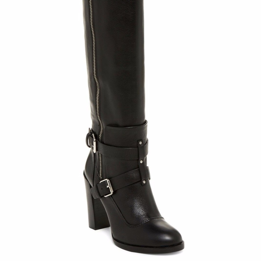 NIB $425 Rebecca Minkoff Billie Knee-High Black Leather Boot in size 6.5!